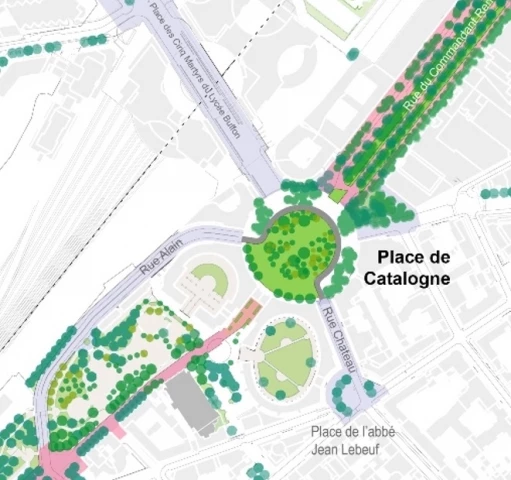 Schéma envisagé des plantations. A noter la place réservée à la circulation « en fer à cheval ». © D.R.
